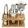 Stainless Steel Shaker Set in Bamboo Stand